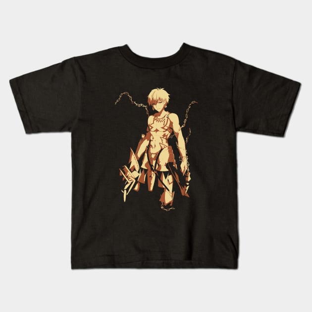 Gold Gilgamesh Kids T-Shirt by IamValkyrie